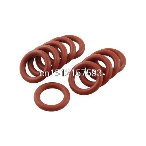 10 Pcs Brick Red Silicone O Ring Seal Gaskets 13mm x 20mm x 3.5mm