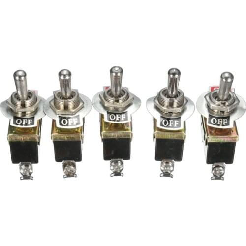 5 Pcs/set Heavy Duty 15A 250V SPST Control 2Pins 2 Terminal ON/OFF Toggle Rocker Switch Waterproof Boot For Car Boat