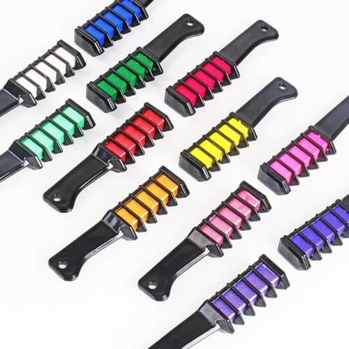 6pc Hair Mascara New Design Crayons for Hair Color Chalk for the Hair Color Temporary Blue Hair Dye With Comb hair dye brush