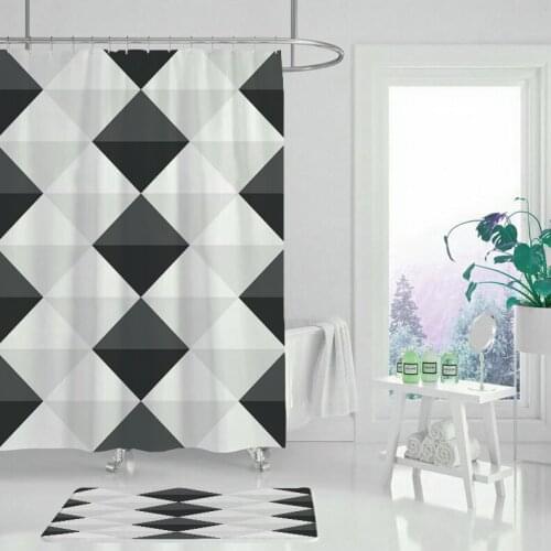 Abstract Graphic Waterproof Mildew-Proof Digital Printing Partition Curtain Shower Curtain Bathroom Hotel
