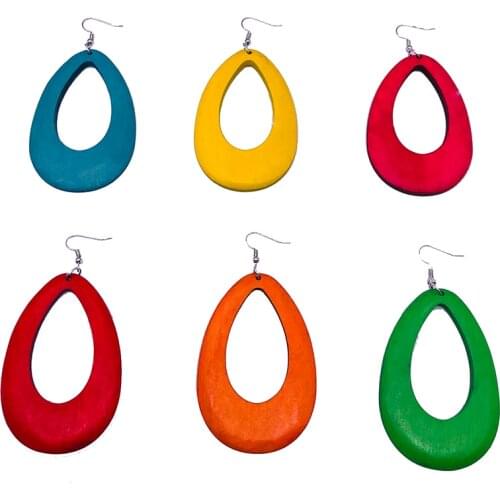 Free Shipping!Fashion Natural Wood Wooden Earrings can mixed colors