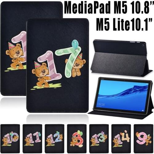 Tablet Case for Huawei MediaPad M5 Lite 10.1 Inch / MediaPad M5 10.8 Inch Foldable Flip Stand Cover Case + Free Stylus