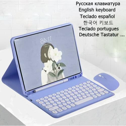 Cover Funda for Samsung Galaxy Tab S6 Lite 10.4 Keyboard Case SM-P610 P615 Russian Spanish English Korean Wireless Keyboard