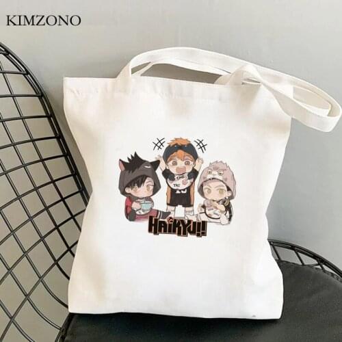 Haikyuu shopping bag jute bag bolsas de tela tote bolsa recycle bag canvas bag fabric bolsas ecologicas foldable woven custom