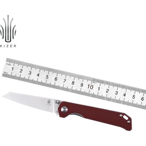 Kizer Folding Knife Begleiter Mini V3458RN3 2021 New Red Micarta Handle Ball Bearing Knife with Thumb Stud Designed by Azo