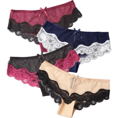 Lace Women Sexy Panties Underwear Seamless Briefs See Through Female Lingerie Noble Gift High Quality cuecas sexi