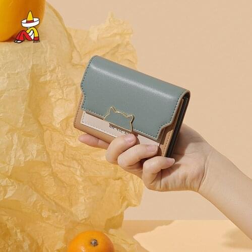 Mexican Women Cute Wallets Pocket Purse Card Holder Patchwork Wallet Lady Female Fashion Short Coin Burse Leather Money Bag