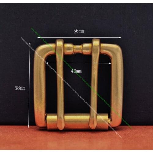 Men Cowboy Heavy Duty Square Really Solid Brass Double Single Prong Pin Leathercraft Belt Buckle Replacement Fit 40mm