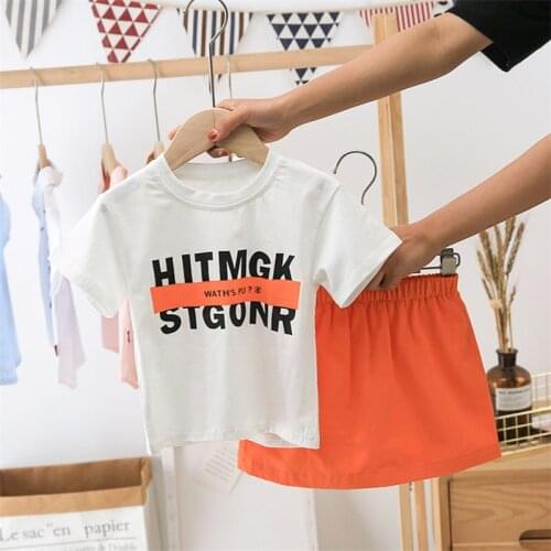 New Fashion Summer Children Baby Girls Clothes Infant Out Cotton T Shirts Short DRESS 2pcs/sets Outfit Toddler Tracksuits set