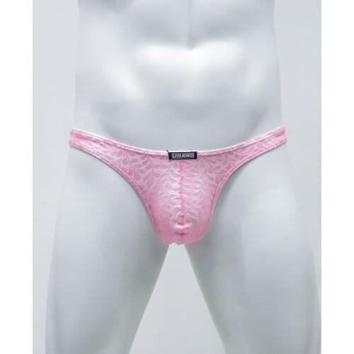 New Sexy Mens Underwear Lace Briefs Transparent Breathable Low Waist Pants Man T-back Male cuecas Calzoncillos Hombre