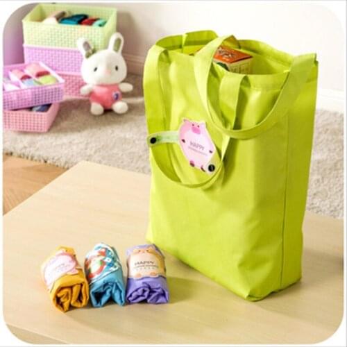 Wholesale 500 pcs/lot Cartoon folding portable shopping bag nylon environmental protection waterproof large supermarket tote bag