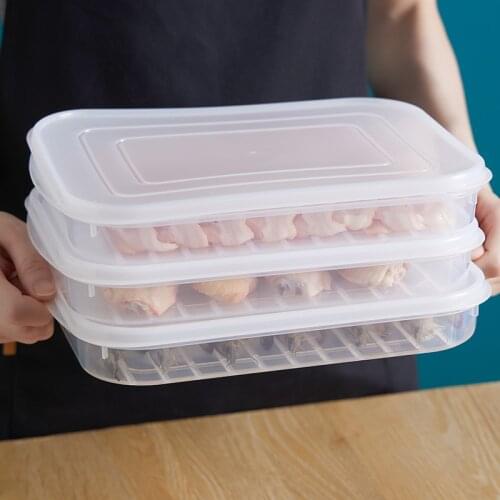 Refrigerator Keep Fresh Organizer Fish Meat Storage Box Dumplings Vegetable Containers With Lid Kitchen Fridge Frozen Case Box
