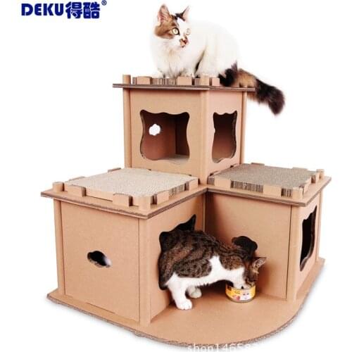 Original cat products corrugated cardboard cat luxury house house grinding claw toy cat climbing frame