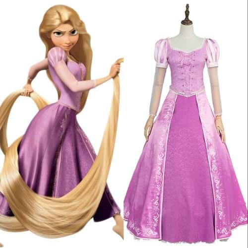 Tangled Princess Rapunzel Dress Cosplay Costume Women Dress Outfit Suit Halloween Carnival Costume Custom Made