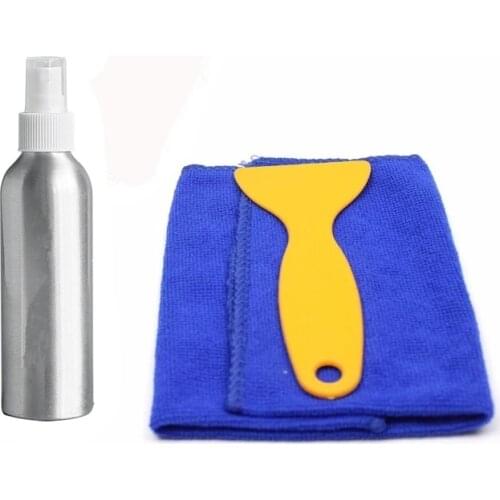 Car dent remover plastic scraper to remove glue from car body with Rag aluminum alcohol bottle for removing the silicon