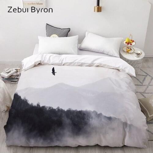 3D Duvet Cover Custom,Comforter/Quilt/Blanket case Queen/King,Bedding 140x200/220x240/200x200 Quilt Cover Ink painting mountain