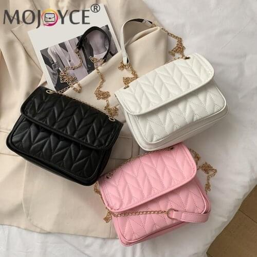 Casual Pure Color Thin Chain Underarm Purses Fashion Women PU Leather Crossbody Shoulder Bag Portable Messenger Hsandbags