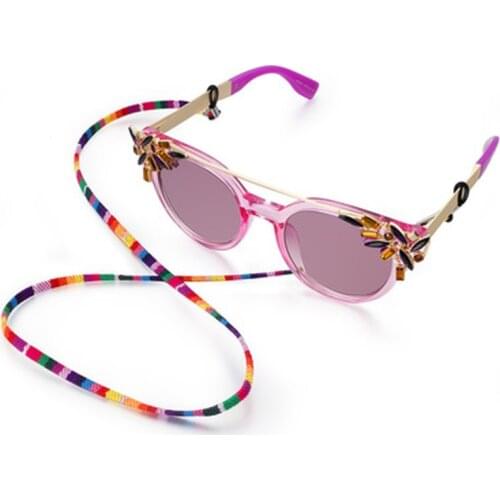 Practical Eyeglass Sunglasses Cotton Neck String Cord Retainer Strap Eyewear Lanyard Holder High-End Ethnic Rope Glasses Chain