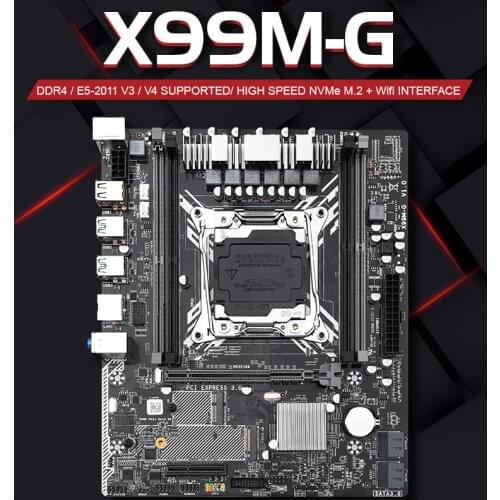 JINGSHA X99 placa base Intel XEON E5 LGA2011-3 toda la serie ambos DDR4 RECC NON-ECC memoria NVME USB3.0 M-ATX servidor