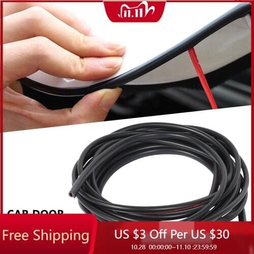 5M Car Door Anti Collision Strip with Steel Disc Bumper Trim Edge Scratch Protector Strip Sealing Guard Styling Car Decor
