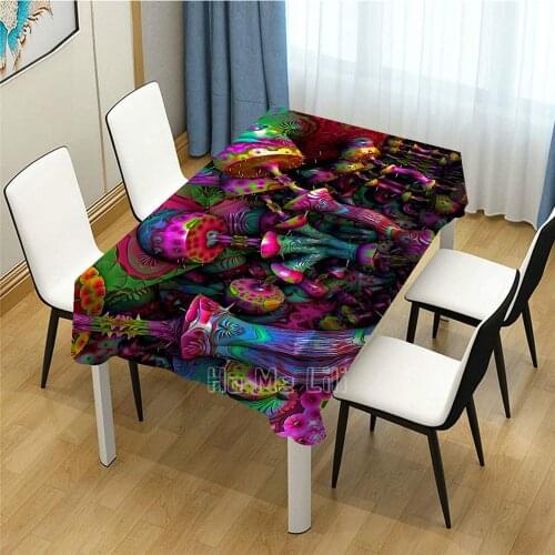 Psychedelic Color Design Tablecloth For Picnic Kitchen Dinner Table Decor