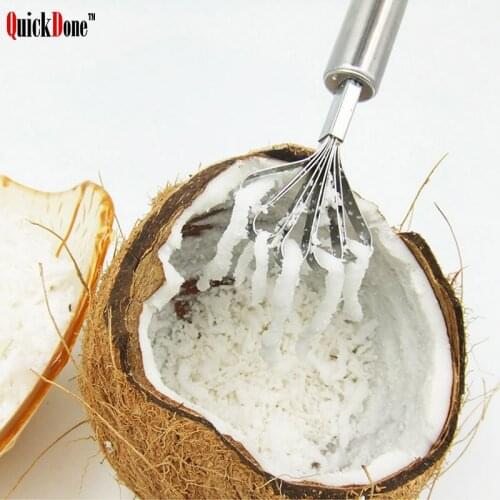 QuickDone Stainless Steel Coconut Shaver Fish Scales Scraper Scaler Remover Cleaner Seafood Tools Fish Clean Scales Tool AKC5271