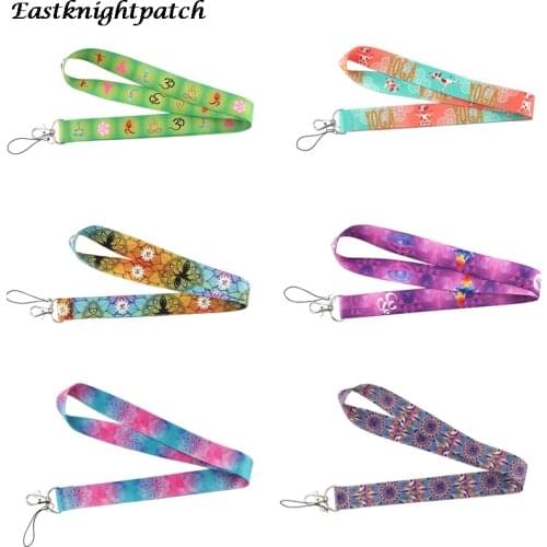 E2520 Cartoon Woman Yoga Neck Strap Lanyard Key Card Identification Mobile Phone Strap USB Badge Holder DIY Cord Hanging Lanyard