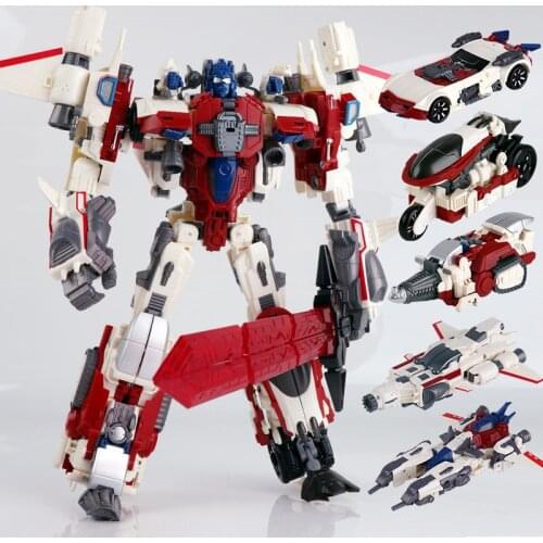 WEI JIANG Big Size New 5 in 1 Anime Devastator Movie Toys kids Transformation Predaking KO G1 Robot Action Figure Model boy toy