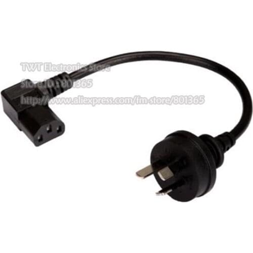High Quality Short SAA Australia 3Pin Male to Left Angled C13 Female Cord For Desktop Projector about 30CM/Free shipping/10PCS