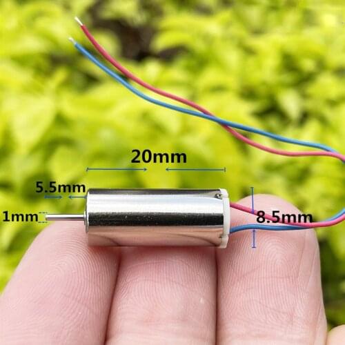 DC 3.7V 50000RPM Mini 8520 Coreless Motor with Terminal Plastic Gear Electric Small Four-axis High Speed Toy Spindle RC Drone