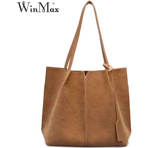 Scrub Tote Handbags Womens Faux Suede Female Tote Shoulder Bag for Women Big Capacity Purses and Handbag Bolsas Femininas