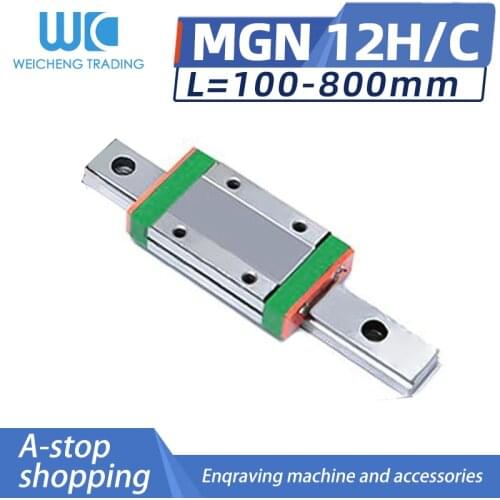 12mm linear guide MGN12 100 150 200 250 300 350 400 450 500 550 600 650 700 750 800mm +MGN12H MGN12C block 3d printer cnc parts