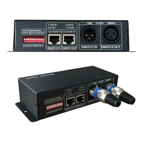 12PCS DMX512 LED decoder, DMX512 signal RGB RGBW led controller, DC12-24V 8A*3 Channel RGB, 8A*4 Channel RGBW , free shipping