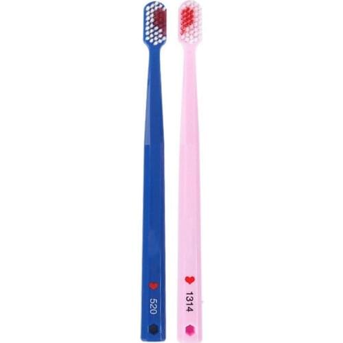 2Pcs/Set Couple Toothbrush Heart Shape Ergonomics Handle Portable Bristle Black White Heart Ultra Soft Toothbrush for Home