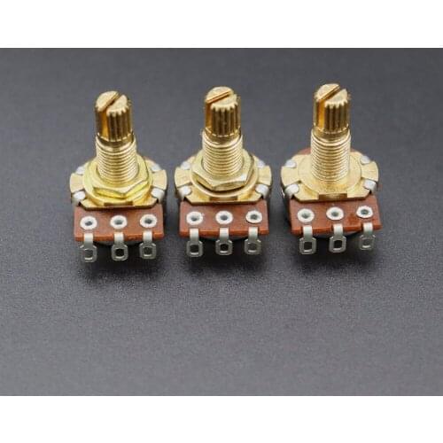 3Pcs Guitar Potentiometer B500K Knurled Shaft Audio Taper PotentiometerA/B Type Tone Volume Control Pots Switch Parts