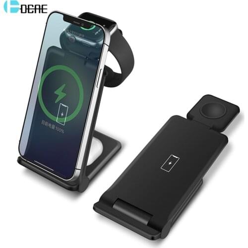 3 in 1 Qi Wireless Charger 15W Fast Charging Station for iPhone 12 Pro Max Mini 11 XS XR X 8 Stand For Airpods Pro Apple Watch 6