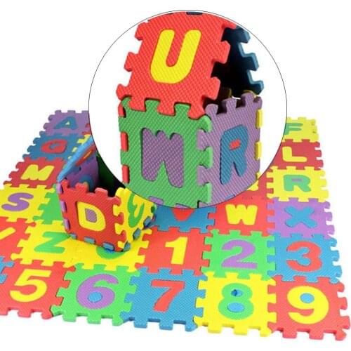 36 Pcs Baby Kids Alphanumeric Educational Puzzle Blocks Infant Child Toy Gift