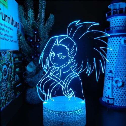 Boku no Hero Academia YAOYOROZU MOMO 3D LED Night Lamp Anime MY HERO ACADEMIA Color Changing Lampara Bedroom Decor Manga Gifts