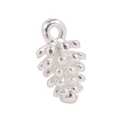 40 PCS Silver Plate /Antiqued Copper Pinecone Charm Pendants
