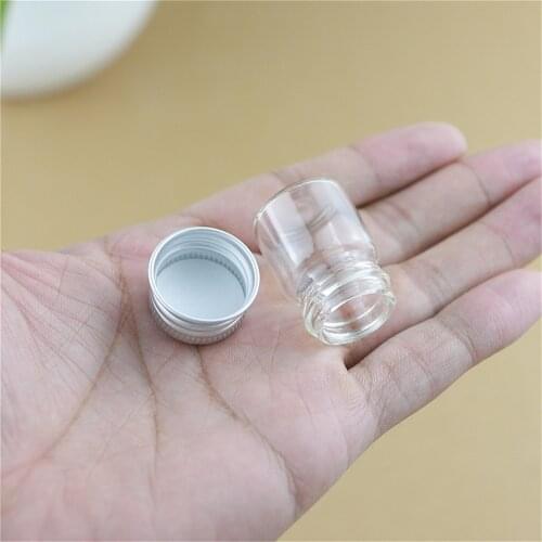 50PCS/lot 22*30mm 5ml Tiny Glass Jars Bottles Silver Screw Cap storage jar Mini Containers GLASS transparent Vial Bottles