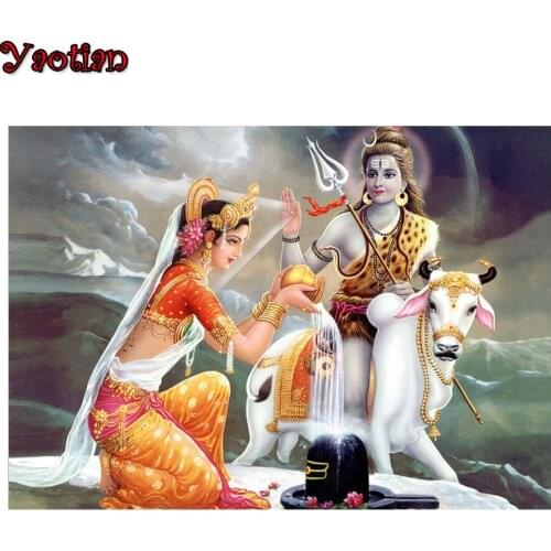 5D Diamond painting Religious Shiva Parvati Ganesha Pictures Full Square/Round Diamond Embroidery Mosaic Cross stitch Gift Kits