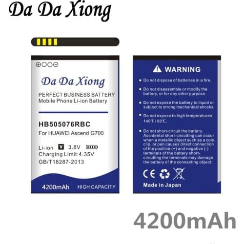 Da Da Xiong 4200mAh HB505076RBC Battery for Huawei A199 G700 G710 Y600 C8815 G610 G610T G610S G716 G606