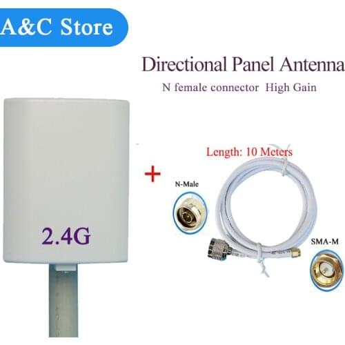 2.4GHz 14dBi wifi antenna Indoor Outdoor Wall Mount Patch Panel Flat Antenna WiFi Directional antenna with 10meters cable