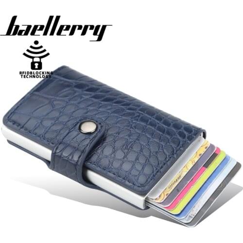 Baellerry New Credit ID Card Holder Wallet Aluminum Slim Pop UP Wallet for Men Women RFID Blocking Cardholder Minimalist Wallet