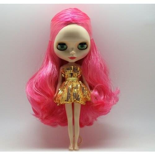 Free shipping Nude action figure dolls(Mixed pink hair )