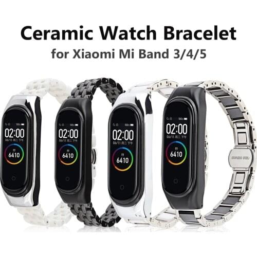 Mi Band 5 Straps Ceramic Bracelet for Xiaomi Mi Band 4 3 Strap pulseira Stainless Steel Metal Watch Accessories correa opaska