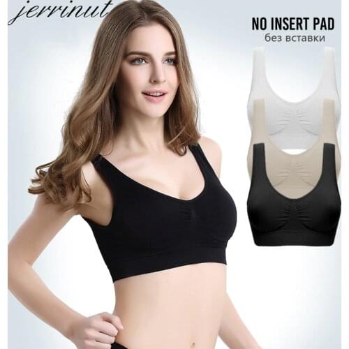 Jerrinut Bras For Women Seamless Bra No pad Brassiere Bra Vest Wireless Active Bra Underwear Women Big Size Bralette Top Cotton