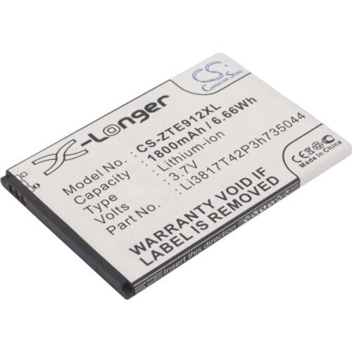 CS 1800mAh / 6.66Wh battery for AT&T Compel, Compel 4G, Radiant, Z830 Li3817T42P3h735044