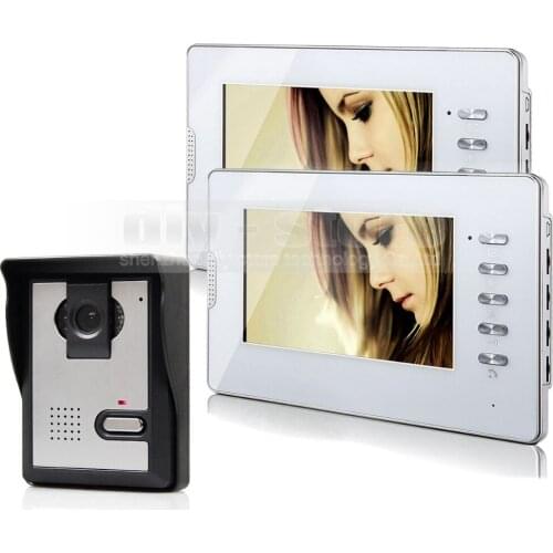 DIYSECUR Video Door Phone Doorbell Intercom System 600TVL IR Camera Monitor 7" TFT Color Display 1v2