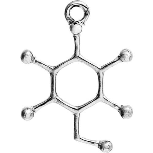 DoreenBeads Zinc Based Alloy Molecule Chemistry Science Charms Glucose Silver Color 23mm( 7/8") x 17mm( 5/8"), 10 PCs